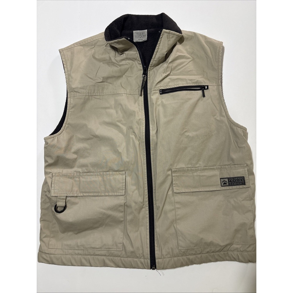 Colorado trading & Clothing Company Vest Fleece Lined Beige Men's Size M EUC
